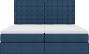 vidaXL Κρεβάτι Αποθήκης με κεφαλάρι Μπλε 200 x 200 cm Ύφασμα