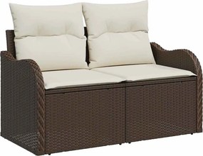 vidaXL Σετ Καναπέ Κήπου 9 τεμ. 8-Αριθμός καθισμάτων Καφέ Πολυρατάν