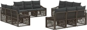 vidaXL Σετ Καναπέ Κήπου 12 pcs Γκρι συνθετικό ρατάν