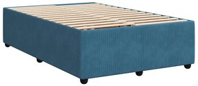 vidaXL Κρεβάτι Boxspring με Στρώμα Μπλε 120x200 εκ. Βελούδινο