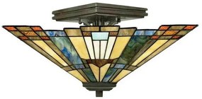 Πλαφονιέρα Φωτιστικό Οροφής 2xE27 Μπρονζέ Tiffany Inglenook QZ-INGLENOOK-FL Elstead Lighting-QZ-INGLENOOK-SF-Μπρονζέ QZ-INGLENOOK-SF
