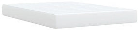 vidaXL Κρεβάτι Boxspring με Στρώμα Λευκό 160x200εκ.από Συνθετικό Δέρμα