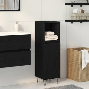 vidaXL Ντουλάπι Μπάνιου Μαύρη Δρυς 30x30x100 εκ Επεξεργασμένου Ξύλου