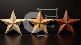 Intra Συλλεκτικό Ξύλινο Παζλ Plywood  4mm - Τρία ξύλινα αστέρια σε μαύρο φόντο Σε Ξύλινο Κουτί - Διαστάσεις: 10x10 cm – 25 κομμάτια