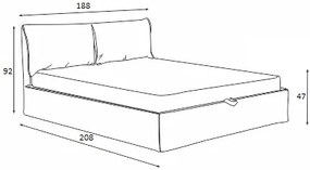 Κρεβάτι επενδυμένο LEONARDO 180x200 DIOMMI 45-827