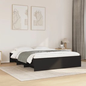 vidaXL Πλαίσιο Κρεβατιού Μαύρο 160x200 εκ. Επεξεργασμένο Ξύλο