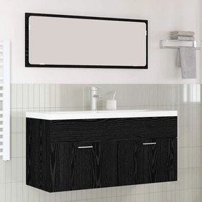 vidaXL Ντουλάπι Μπάνιου Επιτοίχιο Μαύρη Οξυά 100 x 38,5 x 46 cm