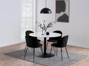 Τραπέζι Oakland 441, Μαύρο, Άσπρο, 75cm, 69 kg, Μάρμαρο, Μέταλλο | Epipla1.gr