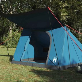 vidaXL Σκηνή Camping 4 ατόμων Αδιάβροχο Μπλε ταφτάς