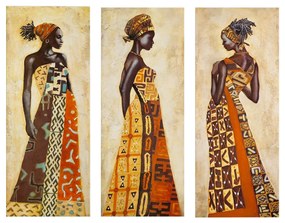 ΠΙΝΑΚΑΣ ΤΡΙΠΤΥΧΟ MDF AFRICAN STYLE WOMEN  60X0,3X50 εκ.