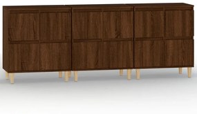 Συρταριέρες 3 τεμ. Καφέ Δρυς 60x35x70 εκ. Επεξεργασμένο Ξύλο - Καφέ