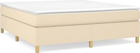 vidaXL Κρεβάτι Boxspring με Στρώμα Κρεμ 160x200 εκ. Υφασμάτινο