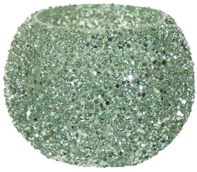 Κηροπήγιο Γυάλινο 11x8,5εκ. Strass Green Art Et Lumiere 30533