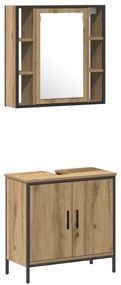vidaXL Ντουλάπα Μπάνιου Άρτεσιν Όκ 33x33x185.5 cm Επεξεργασμένο Ξύλο