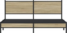 vidaXL Σκελετός Κρεβ. Χωρίς Στρώμα Sonoma Δρυς 160x200 εκ. Μεταλλικό