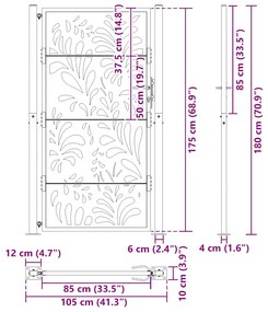 ΠΥΛΗ ΚΗΠΟΥ ΜΑΥΡΗ 105X180 CM ΑΤΣΑΛΙΝΟ ΣΧΕΔΙΟ ΚΥΜΑΤΟΣ 4100972