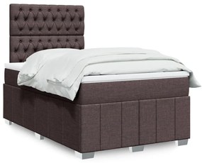 Κρεβάτι Boxspring με Στρώμα Σκούρο Καφέ 120x200 εκ. Υφασμάτινο