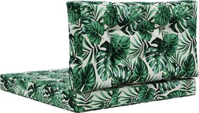 vidaXL Μαξιλάρι Καναπέ Εξωτερικού Χώρου 2 pcs Σχέδιο Φύλλου