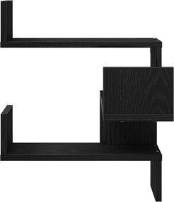vidaXL Ράφι Τοίχου με ράφι 2 pcs Μαύρη Οξυά 40 x 40 x 49,5 εκ.