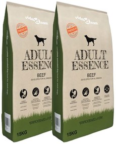 vidaXL Ξηρά Τροφή Σκύλων Premium Adult Essence Beef 2 τεμ. 30 κ.