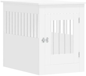 vidaXL Κλουβί Σκύλου Λευκό 55 x 80 x 68 εκ. από Επεξεργασμένο Ξύλο
