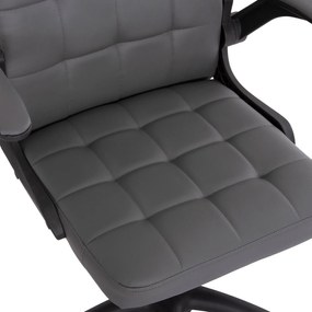ΚΑΡΕΚΛΑ ΓΡΑΦΕΙΟΥ PORTIMA  ΓΚΡΙ PVC-ΜΑΥΡΟΣ NYLON ΣΚΕΛΕΤΟΣ &amp; ΒΑΣΗ 69x53x98Υεκ
