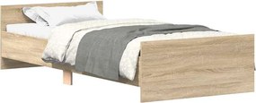 vidaXL Πλαίσιο Κρεβ. Χωρ. Στρώμα Sonoma Δρυς 90x200 εκ. Επεξ. Ξύλο