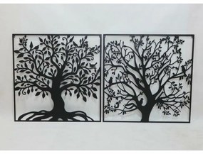 Διακόσμηση τοίχων DKD Home Decor Δέντρο Μέταλλο (98 x 1 x 98 cm) (x2)