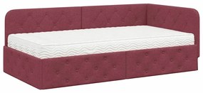 vidaXL Κρεβάτι Γωνίας Κόκκινο 90 x 200 cm ύφασμα