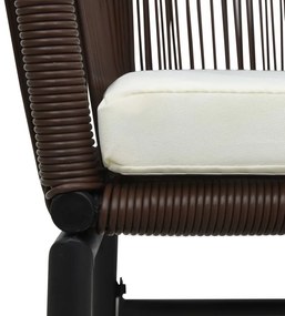 vidaXL Σετ Επίπλων Bistro 3 Τεμαχίων Καφέ Ρατάν Πολυαιθ. με Μαξιλάρια