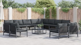 vidaXL Σετ Καναπέ Κήπου 13 pcs Ανθρακί Ατσάλι