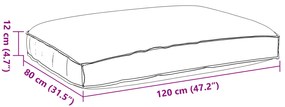 vidaXL Μαξιλάρι Παλέτας για Καθίσμα Γκρι 120x80x12 εκ. Πολυεστέρα