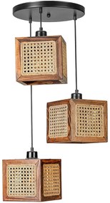 Φωτιστικό Οροφής Kumsal 941RTN1149 Φ30x70cm 3xE27 40W Natural-Walnut Opviq