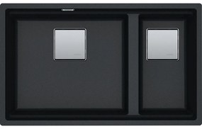 Franke Kubus 2 KNG 120 Matte Black Υποκαθήμενος Γρανιτένιος Νεροχύτης 80cm