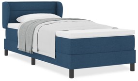 vidaXL Κρεβάτι Box Spring με Στρώμα Μπλε 90x200 εκ. Υφάσματος