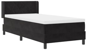 vidaXL Κρεβάτι με Στρώμα Μαύρο 90x200 εκ. Βελούδο