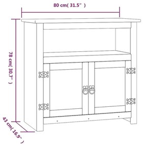 Έπιπλο Τηλεόρασης Μεξικ. Στιλ Corona 80x43x78 εκ. Ξύλο Πεύκου - Καφέ