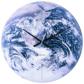 Ρολόι Τοίχου KA5725 Earth D.60cm Blue Tones Karlsson Γυαλί