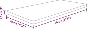 vidaXL Πάγκος Μπάνιου Σκ. Καφέ 80x40x2,5 εκ. Επεξ. Μασίφ Ξύλο