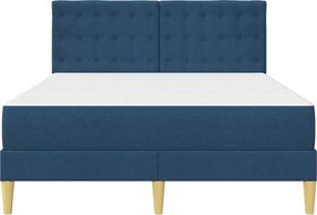 vidaXL Σκελετός κρεβατιού με στρώμα Μπλε 120 x 190 cm Ύφασμα
