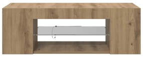 vidaXL Έπιπλο Τηλεόρασης με LED Αρτισιανή Δρυς 90x39x30 εκ Επεξ.Ξύλο