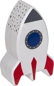 Λάμπα Νυχτός Πύραυλος Με Προτζέκτορα Αστεριών Μπαταρίας Πλαστικό 15cm