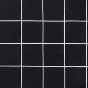 Μαξιλάρια Πάγκου Κήπου 2 τεμ. Μαύρο Καρό 200x50x7 εκ. Ύφασμα - Πολύχρωμο