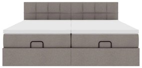 vidaXL Οθωμανικό κρεβάτι με στρώματα Taupe 160x200cm ύφασμα