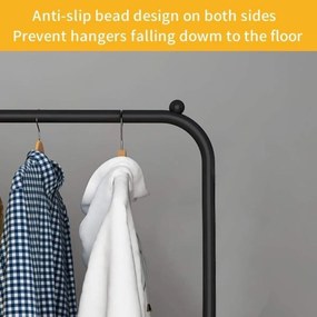 Διπλή Μεταλλική Κρεμάστρα Δαπέδου 110x55x150cm με 1 Ράφι - Μαύρο
