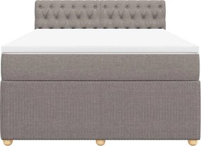 vidaXL Κρεβάτι Boxspring με Στρώμα Taupe 140x200 εκ. Υφασμάτινο