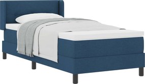 vidaXL Κρεβάτι με ελατήρια με κεφαλάρι Μπλε 190 x 90 cm ύφασμα