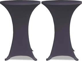 vidaXL Καλύμματα Τραπεζιού Ελαστικά 4 τεμ. Ανθρακί 80 εκ.