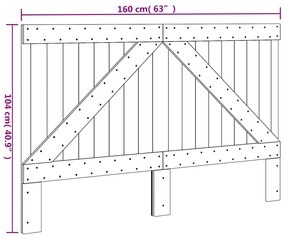 vidaXL Κεφαλάρι 160 x 104 εκ. από Μασίφ Ξύλο Πεύκου