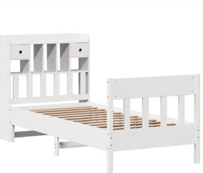 vidaXL Σκελετός Κρεβ. Χωρίς Στρώμα Λευκό 90x190 εκ Μασίφ Πεύκο